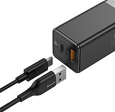 Зарядний пристрій (швидка зарядка) для телефону Baseus GaN2 Q.Charger 45 W 3 А Чорний (CCGAN-Q01), фото 4