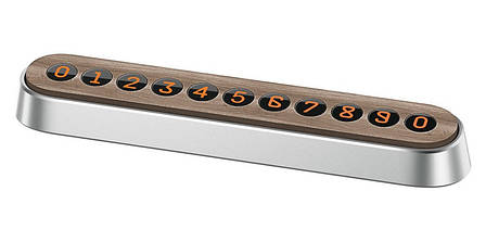 Паркувальна карта Baseus Wood Texture Temporary Parking Number Сріблястий (SUXUN-YM0S), фото 1
