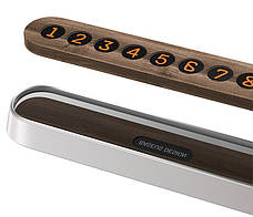 Паркувальна карта Baseus Wood Texture Temporary Parking Number Сріблястий (SUXUN-YM0S), фото 5