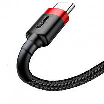 Кабель Baseus Cafule Cable USB to Type-C 2A 3m CATKLF-U91 Black-Red, фото 3