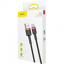 Кабель Baseus Cafule Cable USB to Type-C 2A 3m CATKLF-U91 Black-Red, фото 4
