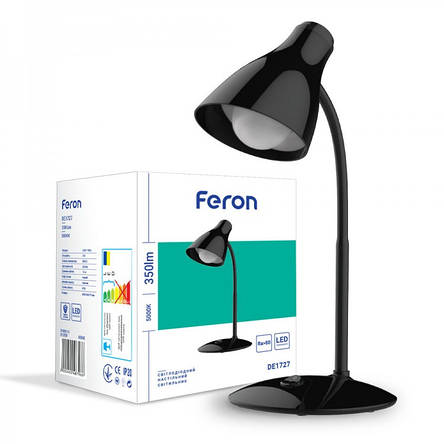 Світильник світлодіодний настільний Feron DE1727 7W 5000K чорний (40048), фото 1