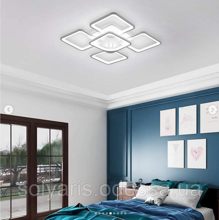 Світлодіодна люстра з діммером 120 ват 5543/4+1 Color LED (чорна,біла,)
