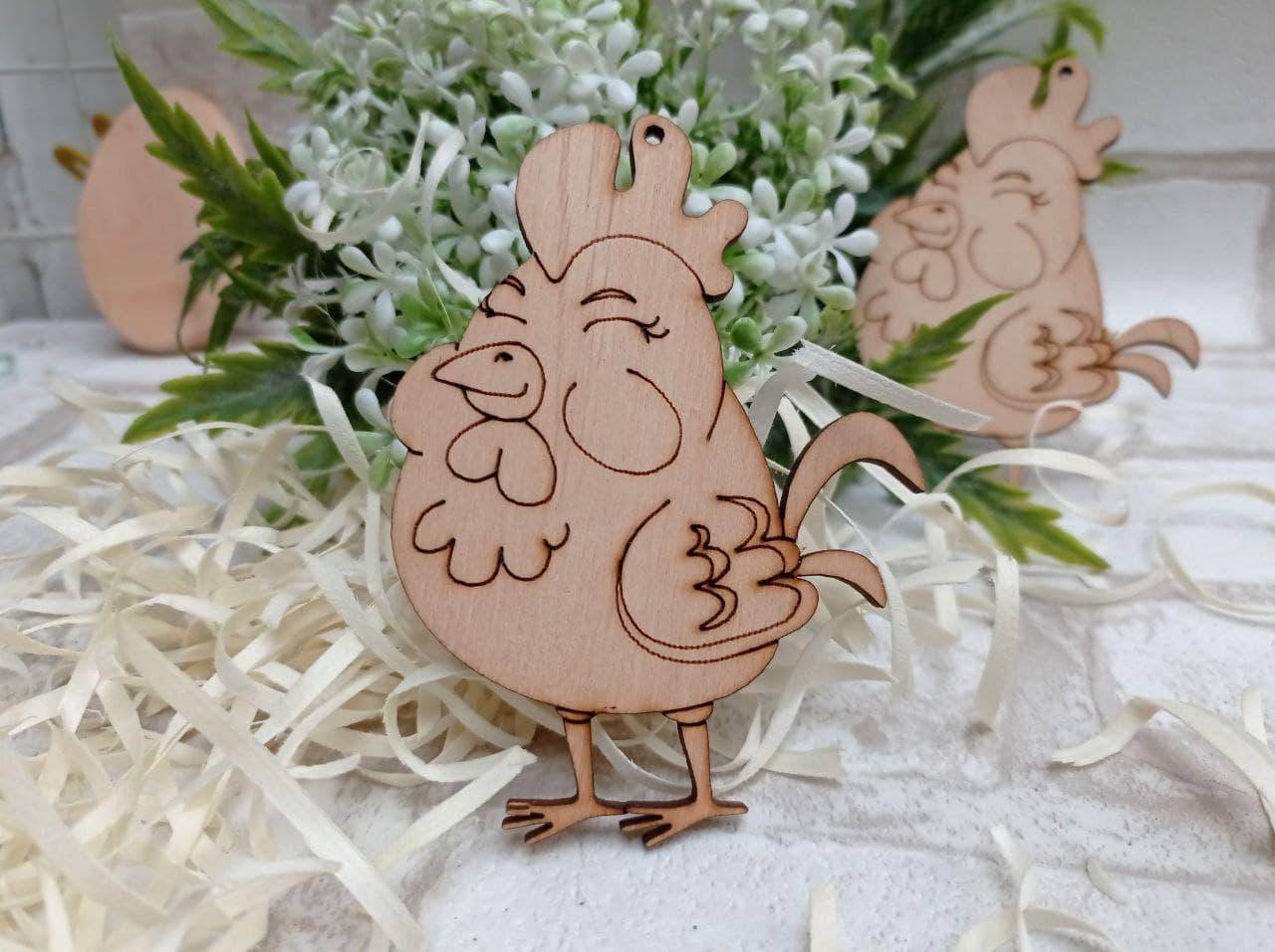 Курочка заготовка до Великодня, фанера 9,5х7см, фото 1