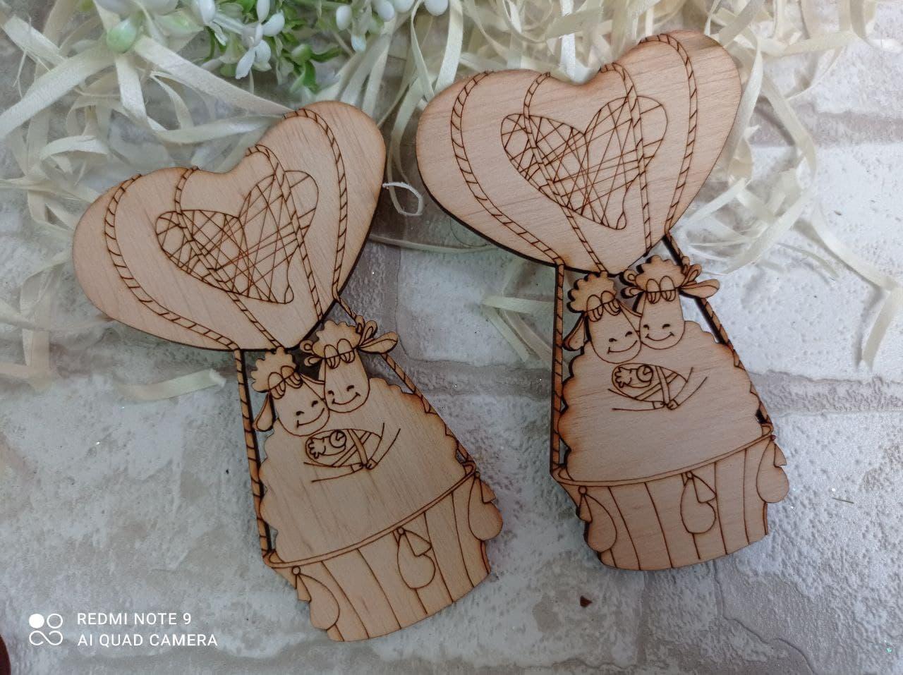 Пара овець заготовка до Великодня, фанера 10х7см, фото 1