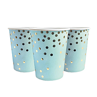 Стаканчики одноразові дитячі "Конфетті на блакитному" 10 шт/уп