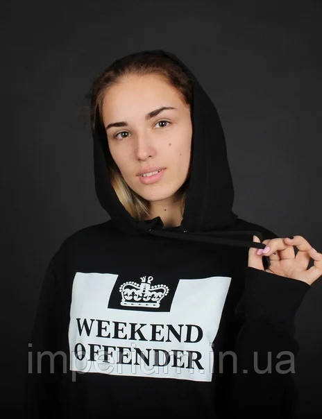 Чорне худі Weekend Offender logo | стильна толстовка, фото 1