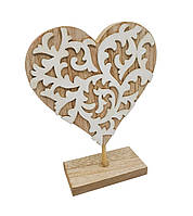 Декоративная деревянная фигура Сердце в стиле барокко Edeka, 19 см