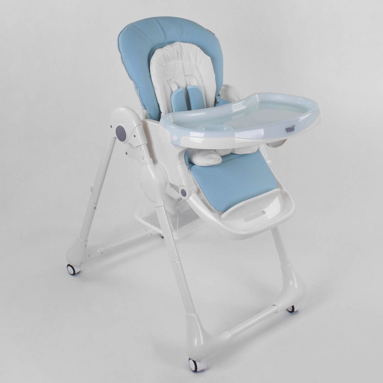 Стільчик для годування Toti W-48406 блакитний екокожа 4 колеса, фото 1