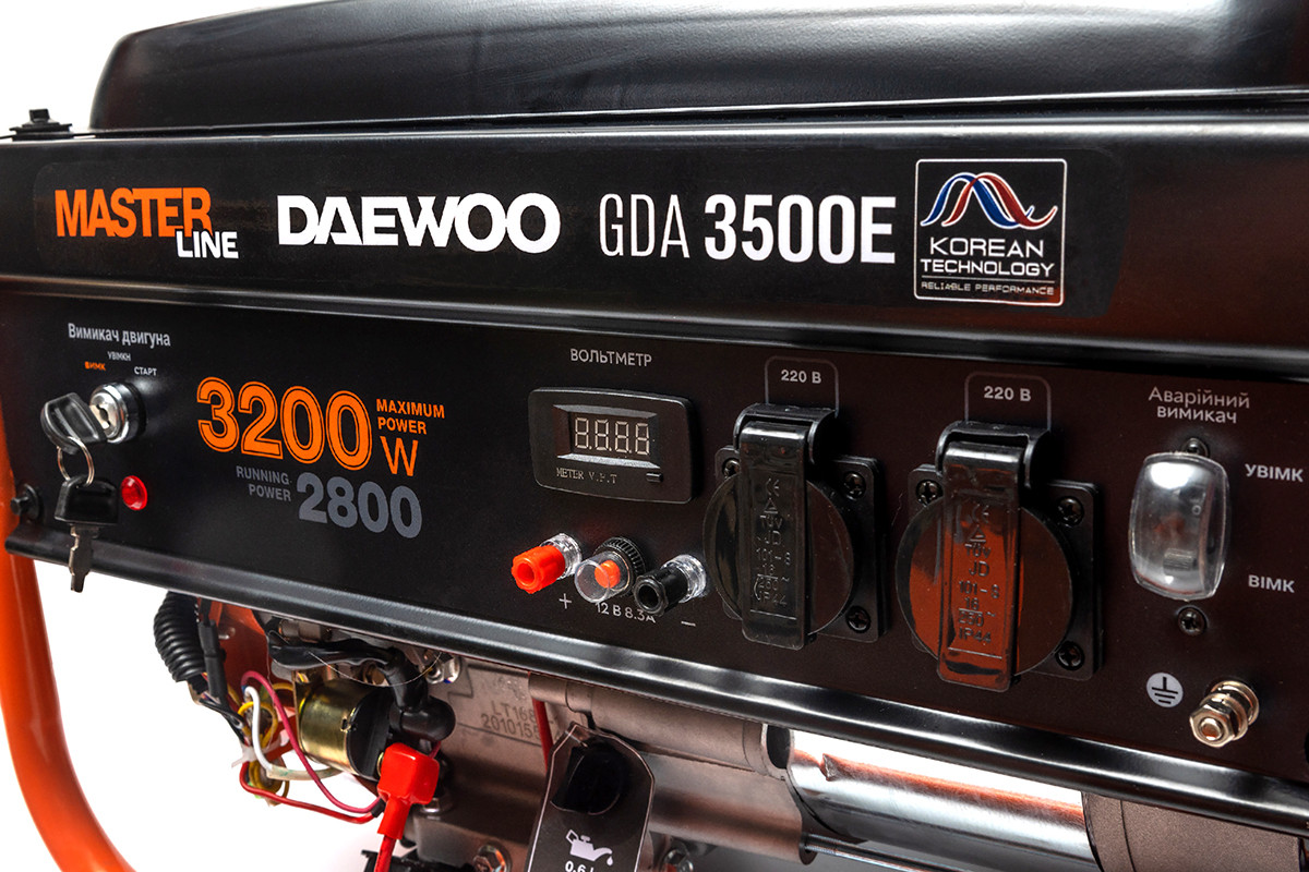 Генератор з электростартом Daewoo GDA 3500E (3,2 кВт) - фото 6 - id-p65632073