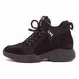 Кросівки чорні жіночі демісезонні/Кросівки чорні шкіряні/кросівки високі/Lonza 81883-А, фото 2