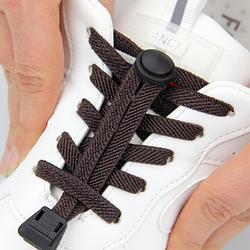 Еластичні ледачі шнурки KIWI 100 см темно-коричневі