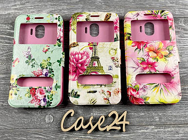 Чехол книжка Flowers book для Samsung Galaxy J2 Pro 2018 (3 цвета)