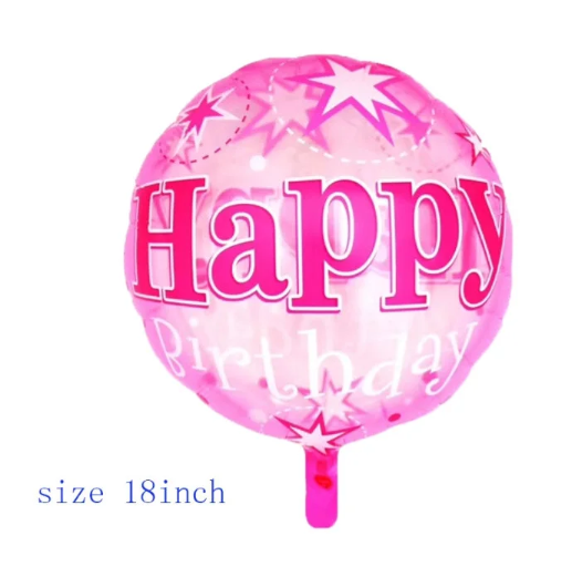 Фольгована куля" Happy Birthday рожевий(прозорий) " (Китай)