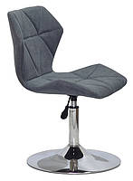 Стілець Greg CH-Base шеніл сірий SH — 1 на хромованій опорі-бліні, поворотний із регулюванням висоти, фото 4