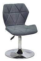Стілець Greg CH-Base шеніл сірий SH — 1 на хромованій опорі-бліні, поворотний із регулюванням висоти, фото 2