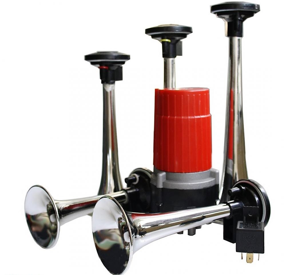 Cигнал повітряний «дудка» 12V 5-тоновий музичний Elegant SL-1016С колір хром, фото 1