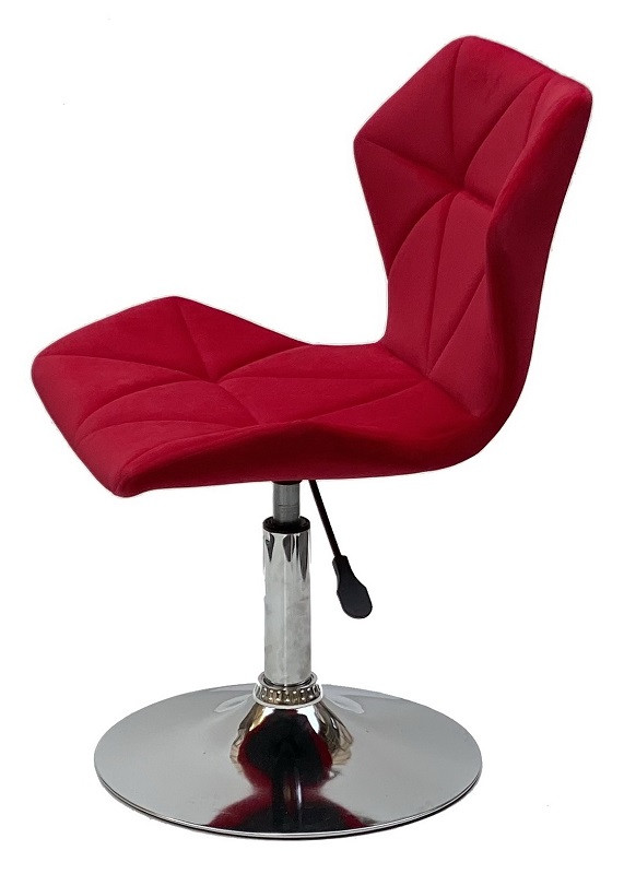 Стілець Greg CH-Base велюр червоний B-1016 на хромованій опорі-бліні, поворотний із регулюванням висоти, фото 1