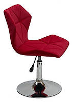 Стілець Greg CH-Base велюр червоний B-1016 на хромованій опорі-бліні, поворотний із регулюванням висоти, фото 2