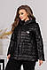 Жіноча весняна куртка великих розмірів на синтепоні, з тепла з капішоном., фото 2
