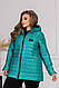 Демісезонна куртка жіноча на синтепоні прямого покрою з накладними карманами, фото 2