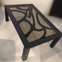 Стол журнальный стеклянный на ножках из МДФ "Дали", структурная плёнка, цвета в ассортименте