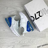 Жіночі повсякденні кросівки Nike Air Max 270 сіточка білі з синім, фото 4