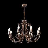 Коричнева кована люстра в класична зі свічками у велику кімнату 40399 серії "Елеонора"