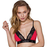 Эластичный топ с кружевом Passion PS001 TOP red-black, size L 777Shop.com.ua