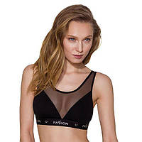 Топ с прозрачной вставкой Passion PS002 TOP black, size L 777Shop.com.ua