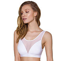 Топ с прозрачной вставкой Passion PS002 TOP white, size M 777Store.com.ua