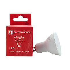 ElectroHouse LED лампа GU10/4100K/5W 450Lm/110°