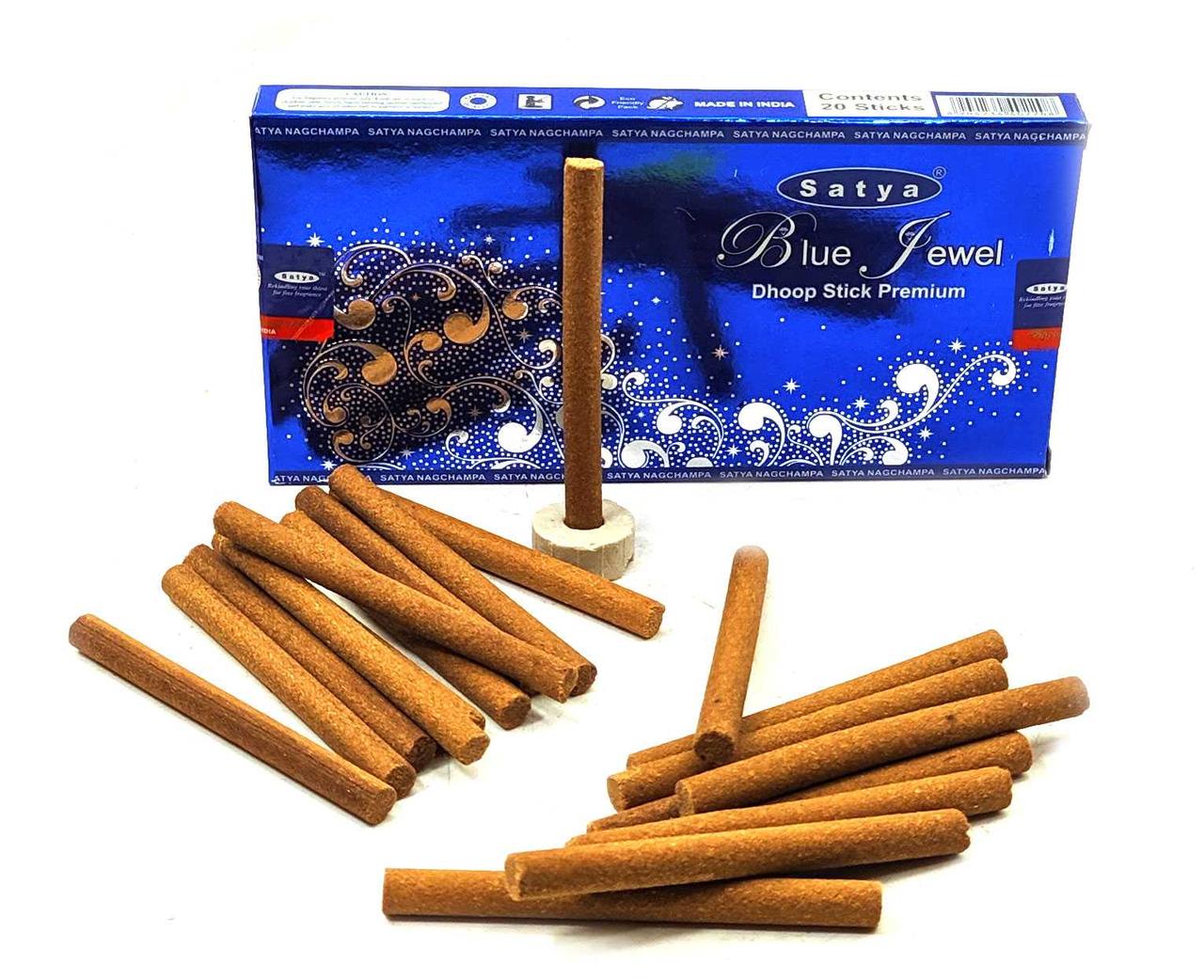 Пахощі Blue Jewel dhoop Satya 20шт/уп. Аромапалички Блакитна перлина (33811)