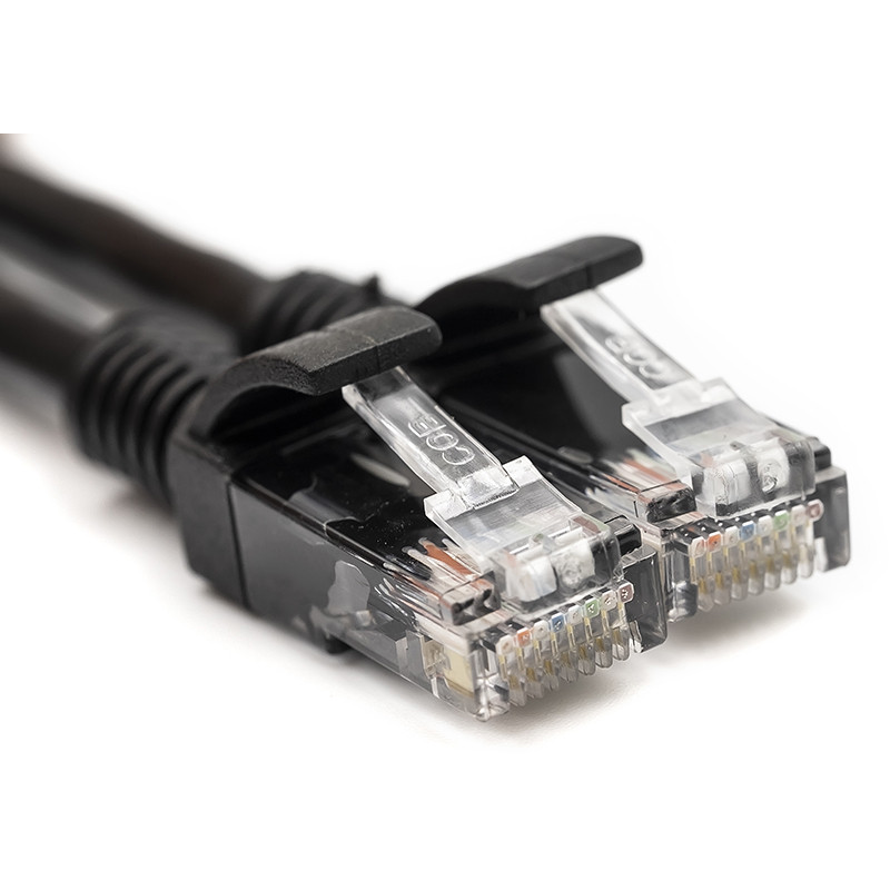 Патч-корд PowerPlant Cat5E UTP 0.5 м, чорний