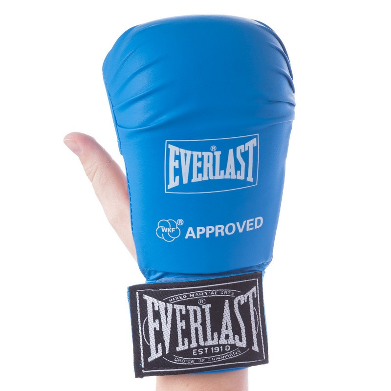 Перчатки для каратэ на резинке EVERLAST синие BO-3956, M: Gsport S - фото 2 - id-p1350670354