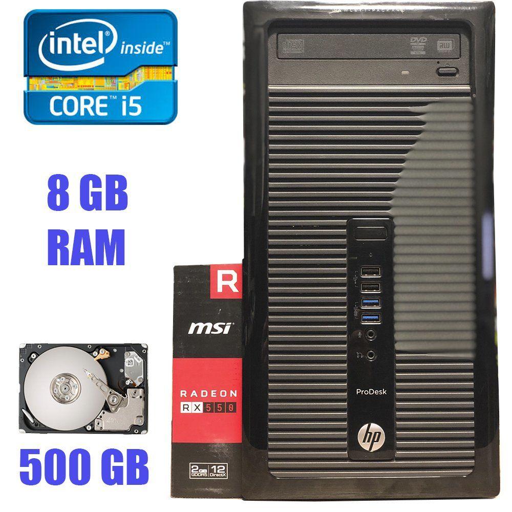 HP 400 G1 MT / Intel Core i5-4570 (4 ядра по 3.2 — 3.6 GHz) / 8 GB DDR3 / 500 GB HDD / Radeon RX 550 2 GB