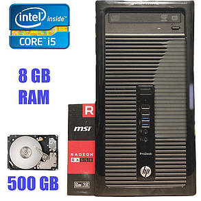 HP 400 G1 MT / Intel Core i5-4570 (4 ядра по 3.2 — 3.6 GHz) / 8 GB DDR3 / 500 GB HDD / Radeon RX 550 2 GB, фото 1