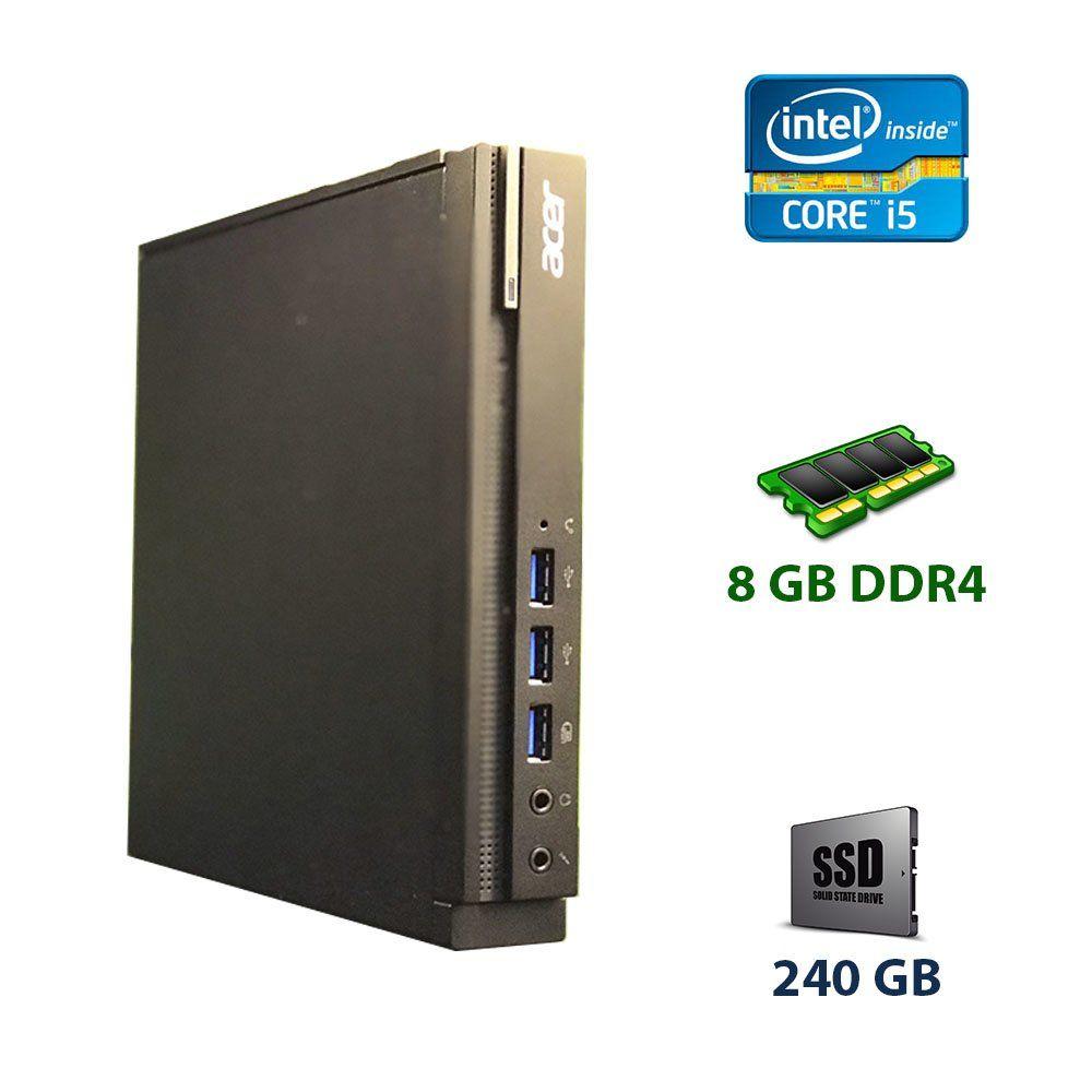 Неттоп Acer Veriton n4640 USFF/Intel Core i5-7400T (4 ядра по 2.4 — 3.0 GHz) / 8 GB DDR4 / 240 GB SSD