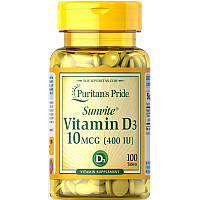 Витамины и минералы Puritan's Pride Vitamin D3 400 IU, 100 таблеток