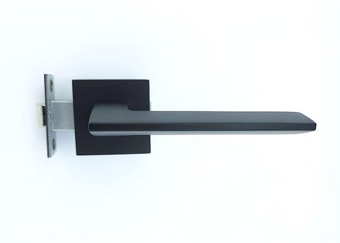 Дверные ручки для межкомнатных (входных) дверей на квадратной розетке алюминий TRION GRECO 49 Black - фото 1 - id-p1350708108