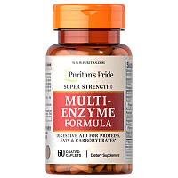 Натуральная добавка Puritan's Pride Super Strength Multi Enzyme, 60 каплет