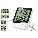 Настільний годинник з гігрометром і термометром HTC-2 виносний датчик на вулицю, метеостанція ( код: IBW579O ), фото 2