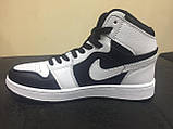 Кросівки Air Jordan Retro 1 Mid White/Black, фото 2