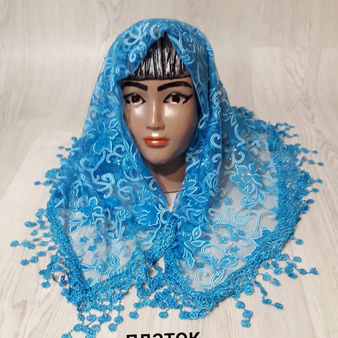Хустка ажурна Церковна, весільний гіпюр 75 на 75 см.
