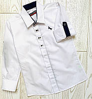 Хлопчача біла шкільна сорочка(рубашка) на хлопчика 4-7 років