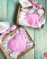 Мыло "Pink Heart" в подарочной корзинке