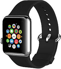 Силіконовий ремінець Promate Silica-42 для Apple Watch 42-44 мм Black (silica-42.black)