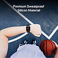 Силіконовий ремінець Promate Silica-42 для Apple Watch 42-44 мм Black (silica-42.black), фото 5