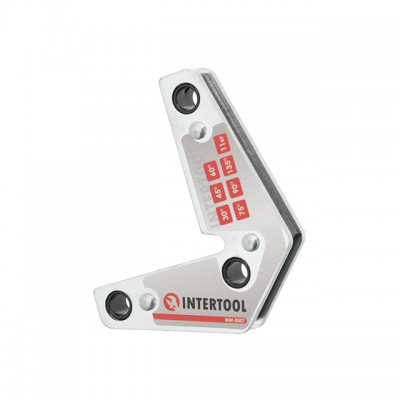 Косинець магнітний для зварювання, 15°, 60°, 90°, 120°, 11 кг, 75×85 мм INTERTOOL MW-0007
