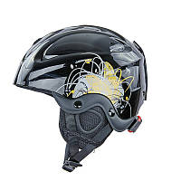 Шлем горнолыжный с механизмом регулировки MOON (ABS, p-p S-53-55, черно-золотой)
